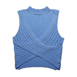 Elegant Sexy Knitted Sleeveless Slim Fit Top For Women - Weriion