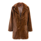 Elegant Winter Autumn Faux Fur Coat For Women - Weriion