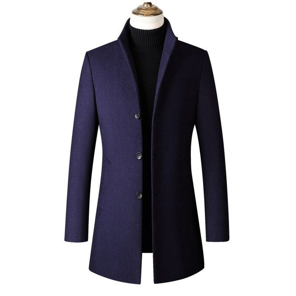 Elegant Wool Blend Casual Trench Coat - Weriion