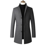 Elegant Wool Blend Casual Trench Coat - Weriion