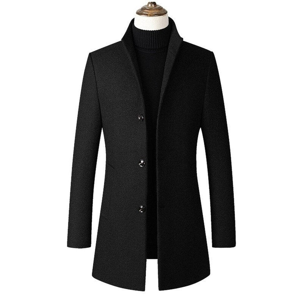 Elegant Wool Blend Casual Trench Coat - Weriion