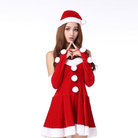 Fancy Santa Claus Costume With Dress For Women - Weriion