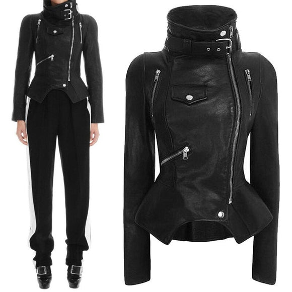 Faux Leather Gothic Jacket For Women - Weriion