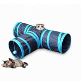 Foldable Cat Tunnel Toy With Three Entrances - Weriion