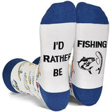 Funny Socks With I'D Rather Be Print - Weriion
