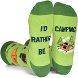 Funny Socks With I'D Rather Be Print - Weriion