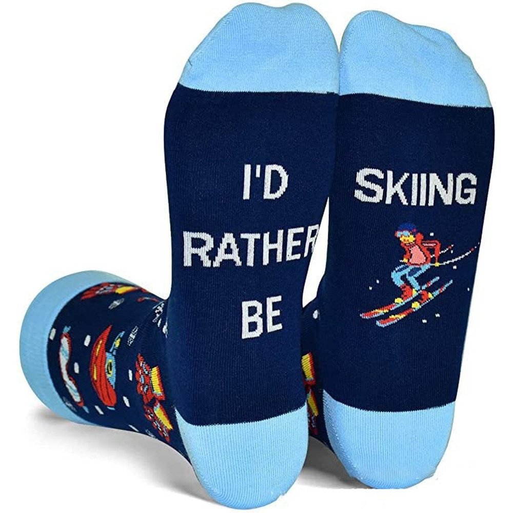 Funny Socks With I'D Rather Be Print - Weriion