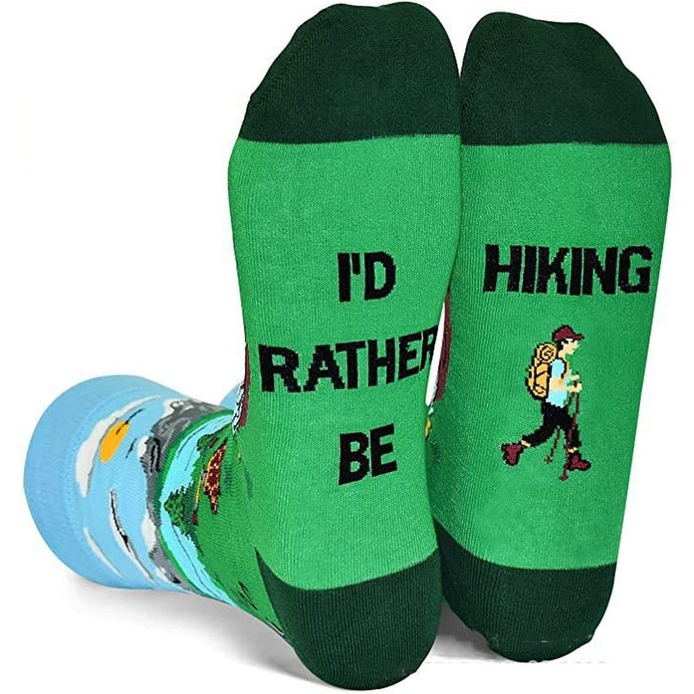 Funny Socks With I'D Rather Be Print - Weriion