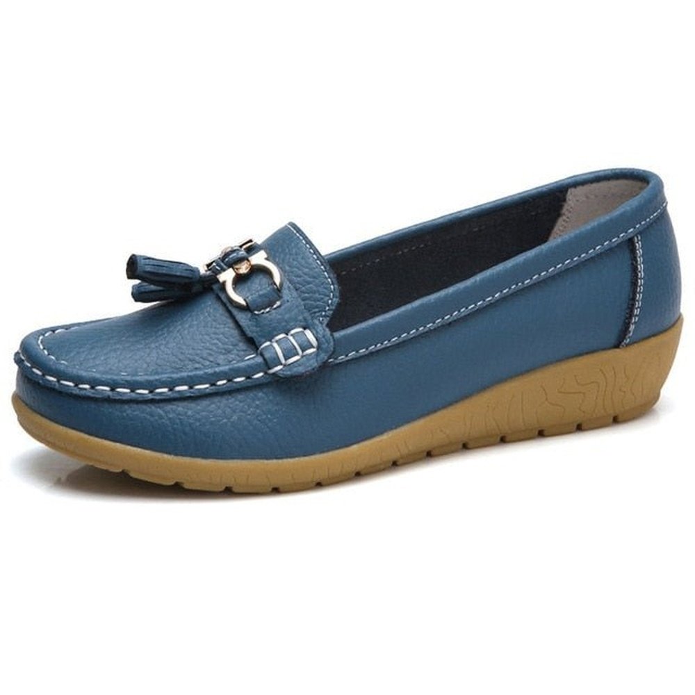 Genuine Leather Loafer Shoes For Women - Weriion