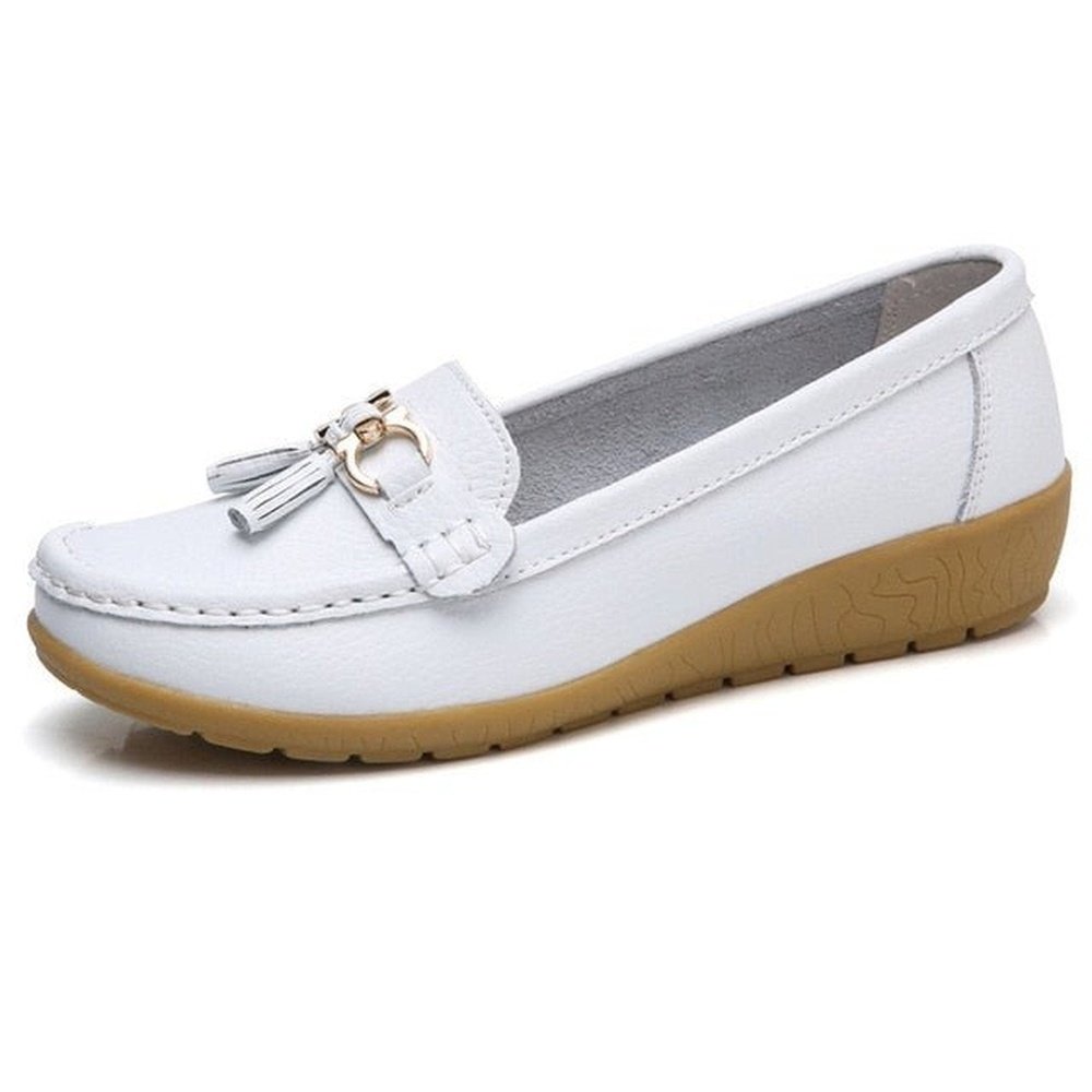 Genuine Leather Loafer Shoes For Women - Weriion