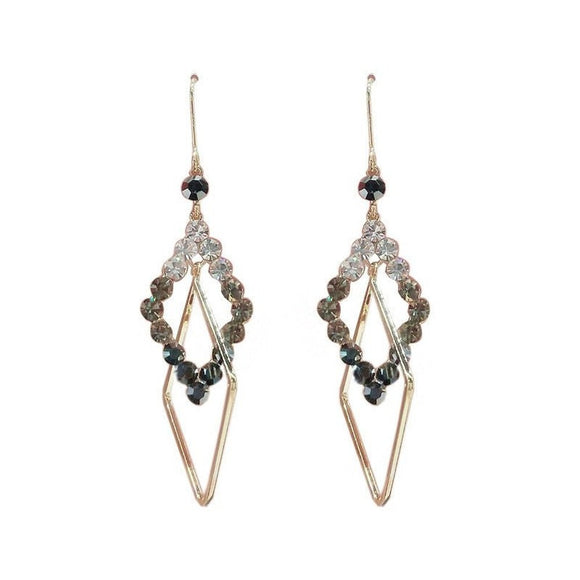 Geometric Diamond Earrings With Korean Design - Weriion