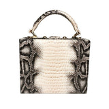 Gorgeous Handbag With Snake Pattern and Lock - Weriion