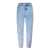 High Waist Loose Fit Jeans - Weriion