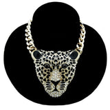 Hip Hop Chain Necklace With Leopard Pendant - Weriion