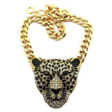 Hip Hop Chain Necklace With Leopard Pendant - Weriion