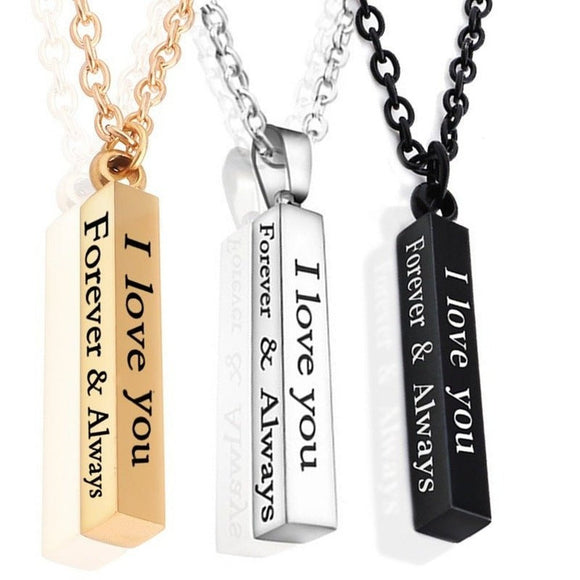 I Love You Forever & Always Stainless Steel Necklace - Weriion