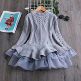 Knitted Cotton Dress With Long Sleeve - Weriion