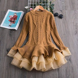 Knitted Cotton Dress With Long Sleeve - Weriion