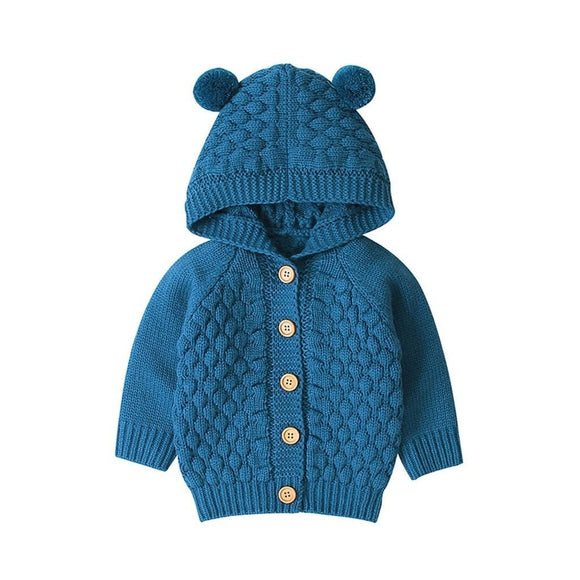 Knitted Hooded Unisex Jacket For Children - Weriion