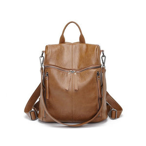 Large Capacity PU Leather Backpack - Weriion