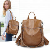 Large Capacity PU Leather Backpack - Weriion