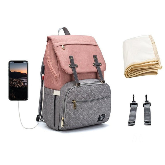 Large Capacity USB Charging Diaper Bag For Baby Care - Weriion