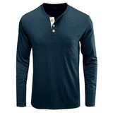 Long Sleeve T-Shirt With Buttons And Chest Pocket - Weriion