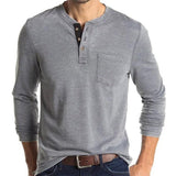 Long Sleeve T-Shirt With Buttons And Chest Pocket - Weriion