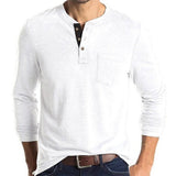 Long Sleeve T-Shirt With Buttons And Chest Pocket - Weriion