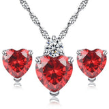 Lovely Crystal Necklace Earrings Jewelry Set - Weriion