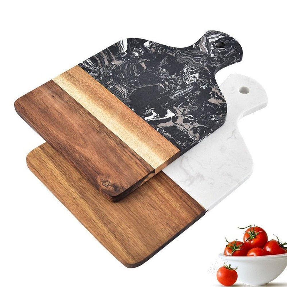 Marble and Acacia Wood Kitchen Cutting Board - Weriion