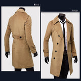 Men's Double Breasted Trench Coat - Weriion
