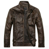 Men's PU Leather Casual Autumn Slim Fit Jacket - Weriion