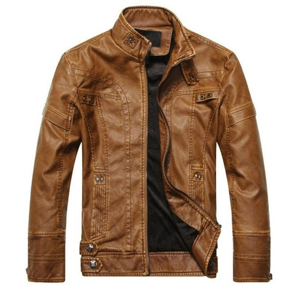 Men's PU Leather Casual Autumn Slim Fit Jacket - Weriion