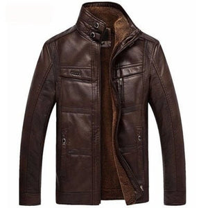 Men's PU Leather & Faux Fur Jacket - Weriion