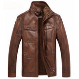 Men's PU Leather & Faux Fur Jacket - Weriion