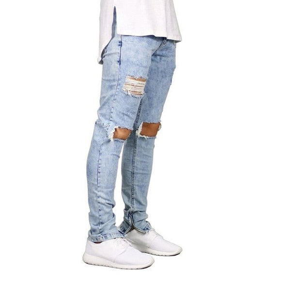 Men's Ripped Design Skinny Jeans - Weriion
