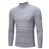 Men's Slim Fit High Collar Long Sleeve T-Shirt - Weriion