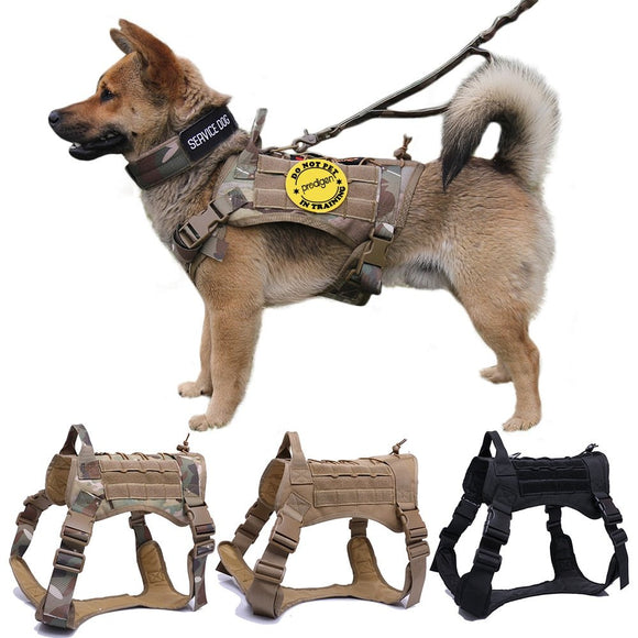 Military Tactical Dog Harness With Leash - Weriion