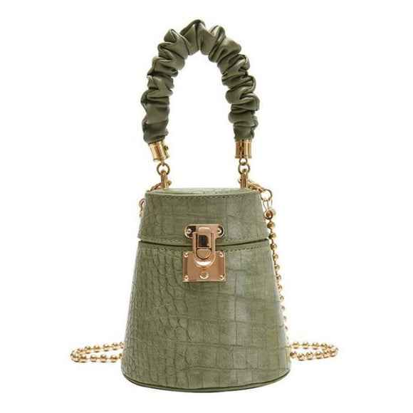 Mini Bucket Shaped PU Leather Handbag - Weriion