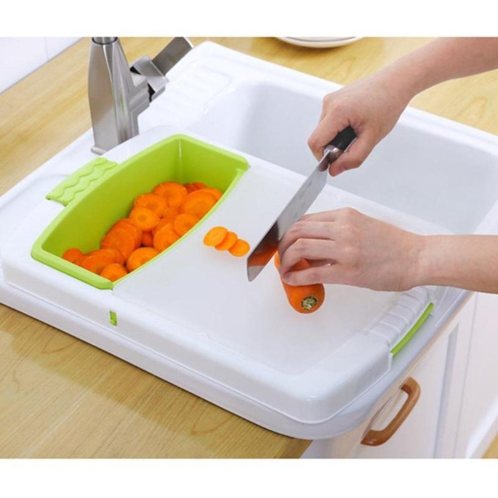 Multifunctional Chopping Block Sink Drain Basket Cutting Board Kitchen Accessories - Weriion