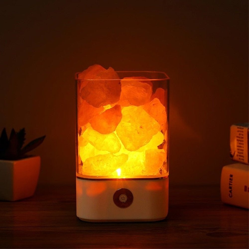 Natural Himalayan Salt Lamp Air Purifier Mood Creator Indoor Table Lamp - Weriion