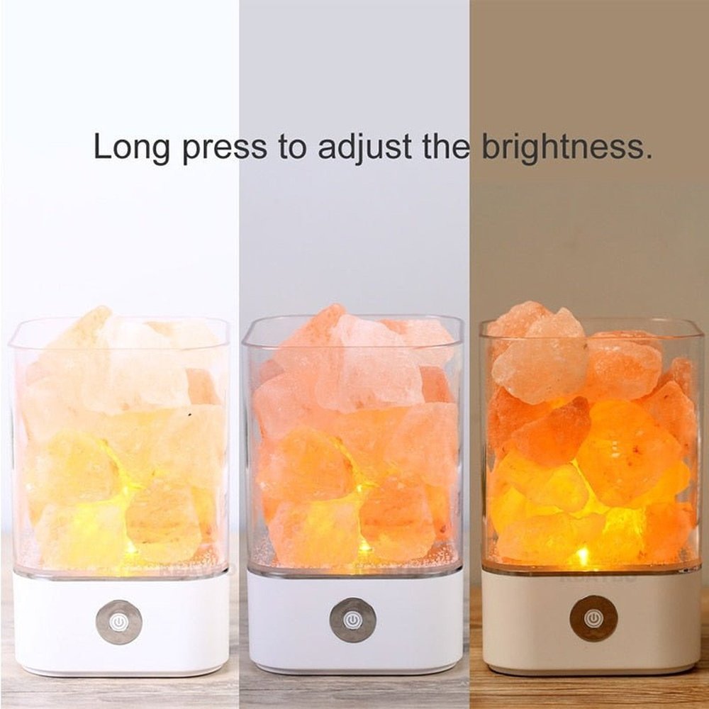 Natural Himalayan Salt Lamp Air Purifier Mood Creator Indoor Table Lamp - Weriion