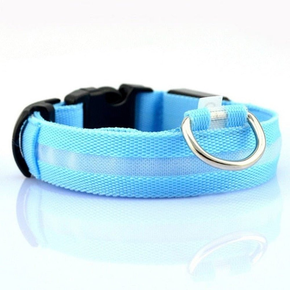 Nylon LED Pet Dog Collar Night Safety Luminous Fluorescent Collar - Weriion