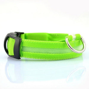 Nylon LED Pet Dog Collar Night Safety Luminous Fluorescent Collar - Weriion