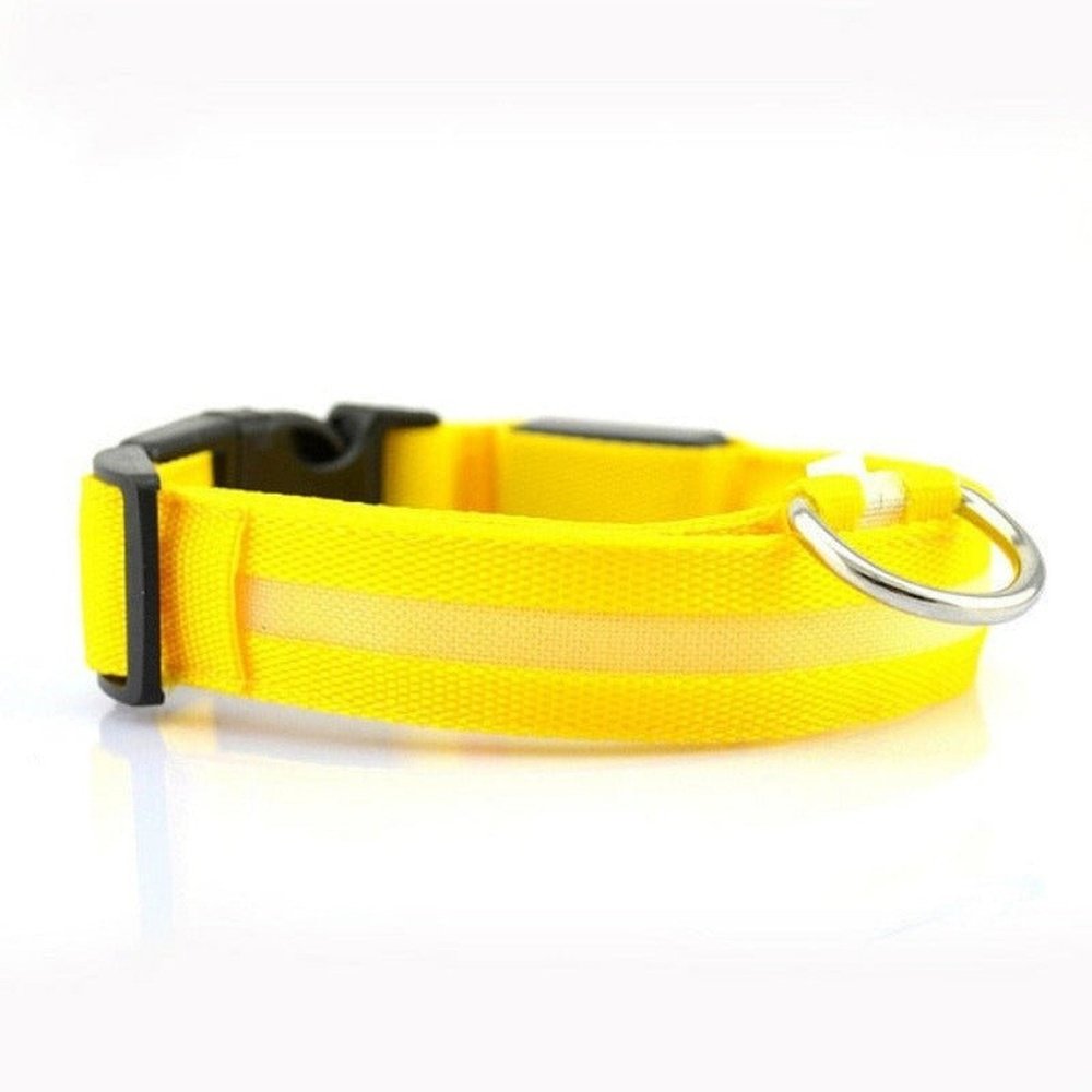 Nylon LED Pet Dog Collar Night Safety Luminous Fluorescent Collar - Weriion