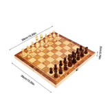 Portable Wooden Foldable Chess Board Set & Checkers & Backgammon Set With Chess Pieces And Carrying Case - Weriion