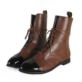 PU Leather Boots With Reinforced Toe Tip - Weriion