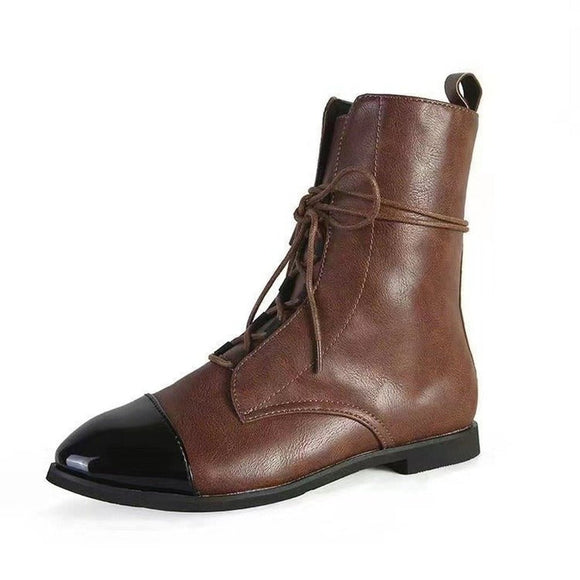 PU Leather Boots With Reinforced Toe Tip - Weriion