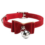 PU Leather Cat Collar With Velvet Bow Tie - Weriion